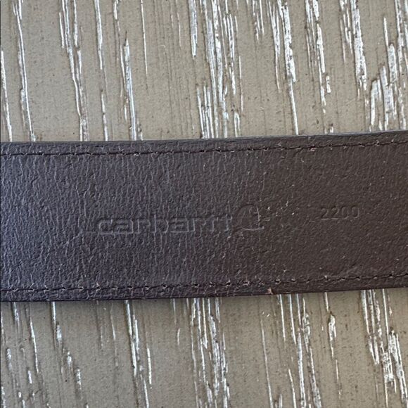 Carhartt Dark Brown Genuine Leather Belt with Buckle Casual Men’s Size 52 GUC - Picture 12 of 12